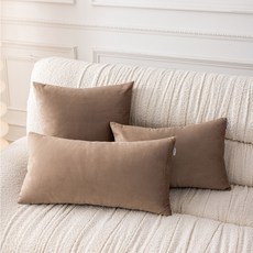 [생활방수] 커버무드 패브릭 소파 쿠션 + 솜 포함, 브라운