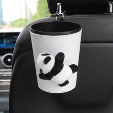 블리스키미 차량 쓰레기통 차량용 귀여운 팬더 휴지통, 화이트