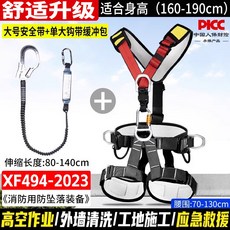 CAMNAL 全身五點式安全帶, 1個, 安全帶（大號）+單大鉤緩衝包