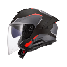 【PUPU SHOP】LS2 OF618 VERSO II 彩繪 AIR 半罩式安全帽 3/4罩 插扣 鏡片快拆 內襯可, 亮灰/紅,L