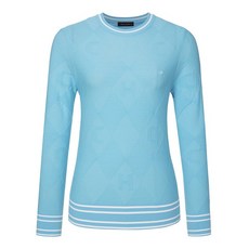 힐크릭 여성봄골프니트 H412 여성 아가일라운드풀오버 1HCSWS4553AQUABU_SC