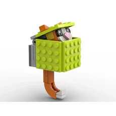 MOC 벽돌 키 체인 거치대 특이한 어린이 장난감 조립 모델 장식 DIY 걸이 링 건설 도시 빌딩 블록, 05 lime orange cat