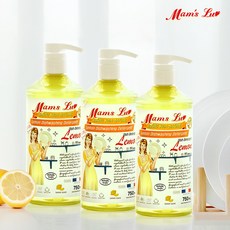맘스럽 레몬 주방세제 750mlX3개입 천연 레몬향 고농축형 항균인증 피부저자극테스트인증 상큼함이 그대로 야채 과일 세척제 중성세제, 3개, 750ml