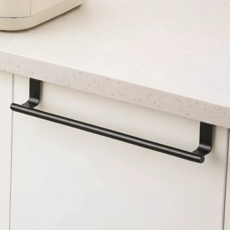 마지온 싱크대 무타공 스텐 행주걸이, 블랙, 1개