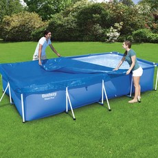 BW 58106 사각 기둥 풀장 덮개 304cm풀장덮개물풀장, 블루, 1개