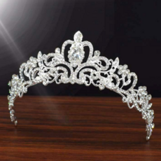 웨딩 왕관 크리스탈 티아라 결혼식 큐빅 왕관 촬영용 프린세스 브라이덜 행사용 돌잔치 헤어핀, 2-티아라02