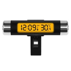 자동차 디지털 시계온도 표시 전자 시계 온도계 시간, 2. Yellow Screen, 기본