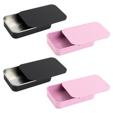 FRAME 프레임ndino 4팩 치실 케이스 금속 픽 디스펜서 휴대용 여행용 홀더 리필 가능한 글라이드 틴 박스 핑크 블랙, FRAME 프레임ndino, 4팩 치실 케이스 금속 픽