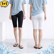 1+1 아이스쿨 5부 레깅스 FREE~5XL 빅사이즈 [국내생산] 숏레깅스