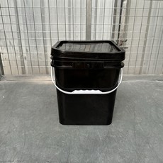 新品 發票含稅方形塑料桶帶蓋四方桶5/6/12/20/25陞大桶垃圾桶加厚全新料包裝桶釣魚桶食品級方形帶蓋水桶, 12陞黑方桶塑料提手, 1個