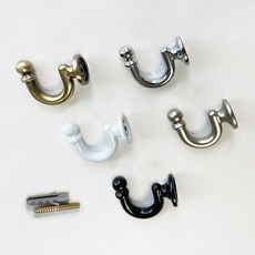 1구나사 벽고정 커튼고리 1p 다용도 소품걸이 U자후크, 화이트, 1개