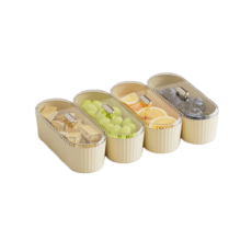 寶寶零食分格收納盒，四格獨立密封防潮保鮮盒，外出居家適用，安全無毒材質, 白色4個, 1套