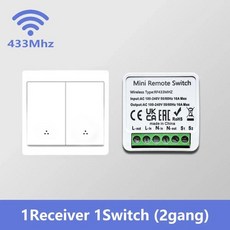 무선 스마트 RF 433Mhz 86형 벽면 패널 리모컨 포함 1/2/3갱 미니 릴레이 수신기 홈 LED 조명 램프 스위치, 05 1 Receiver 1 Switch