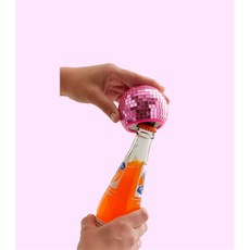 YAV 迪斯可球造型開瓶器 粉紅色金屬底部 時尚派對開瓶工具 輕鬆開啟享受暢飲, 1個