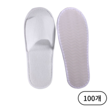 일회용 실내 슬리퍼 호텔 업소용 타올천 앞트임 고급형, 100개, 화이트