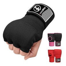 KOMBAT USA Kombat 젤 복싱 핸드 랩 내부 장갑 남성 및 여성용 75cm 퀵 손목 가드 무에타이 MMA 킥복싱 무술 펀칭 트레이닝 반창고 복싱용 랩(블랙 XL)