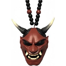 카케이 사무라이 헬멧 한냐 일본식 오니 자동차 후방 뷰 미러 참 패션 펜던트 장식 액세서리 걸이 빨간색 B, Red B