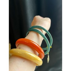 64.3mm 瓜地馬拉冰種藍水細圓條 天然翡翠A貨 手鐲 圓條手鐲 翡翠手環, 1個