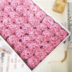 康乃馨香皂花 50朵 小香風 單花頭 母親節禮物 台灣現貨, 【整盒】梅粉（一盒５０朵）, 1個
