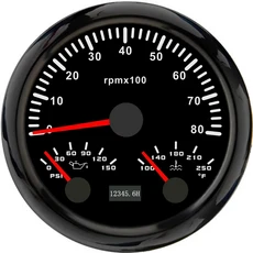 ELING 85mm 3 in 1 다기능 0-4000RPM 6000RPM 0-8000RPM 타코미터 오일 압력 수온 7색 백라이트 9-32V, 01 8KBN
