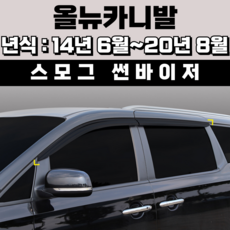 스피드 썬바이저 자동차 빗물받이 윈도우 썬바이져+프라이머 증정, 기아 올뉴카니발 썬바이저 스모그