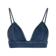 에이골디 트라이앵글 컵 데님 크롭 탑