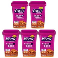 Viactiv 바이액티브 칼슘 비타민 D3 리치 캬라멜 저당 소프트쥬 100정, 5개