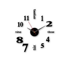 DFMEI 時鐘掛牆高級感貼牆diy裝飾 靜音數字電子掛鐘客廳簡約書房鐘錶, 40~50CM:銀色