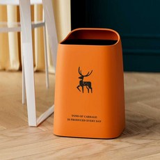 MEIISEO 화장실 덮개 휴지통 거실 인테리어 쓰레기통, 화이트, 10L