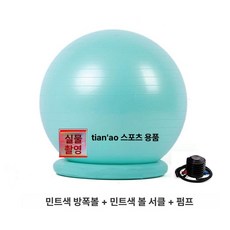짐볼의자 고정대 짐볼체어 밸런스 코어운동 요가 홈트 블랙볼+링+펌프 55cm, 민트그린 볼링 링 3개