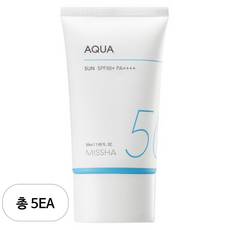 미샤 올 어라운드 세이프 블록 아쿠아 선 젤 SPF50+ PA++++, 50ml, 5개