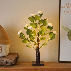 【台灣出貨】新款上市 創意造型 綠葉LED樹燈 ins風 卧室房間布置 創意溫馨枱燈 彩燈 銅絲燈 家居裝飾 禮物, 1個, 款式1,暖光USB充電+電池盒雙用款
