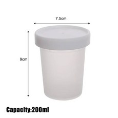 10/1PC 뚜껑이있는 일회용 디저트 컵 투명 아이스크림 그릇 푸딩 케이크 보관 상자 요구르트 스낵 용기 214086, 10pcs, 200ml