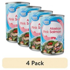 4 팩 그레이트 벨류 알라스카 살몬 연어 캔 14.75 온즈, 4 Pack, 85g