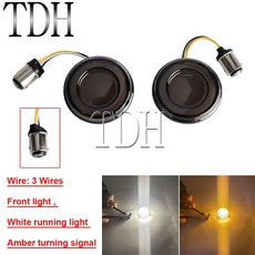 변환 xl용 FLHT Led 1157 오토바이 글라이드 조명 지시등 FLTRK 방향 1156 할리 깜박이 FXSB 표시등 스트리트 로드 FLFB/S, 3Wires white amber, 1개