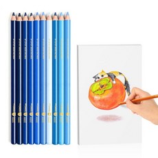 WOOMER Woomer 블루 시리즈 색연필 10개, 블루 톤 색상
