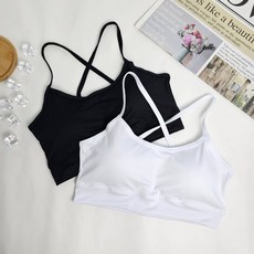 2장세트 국내생산 캡내장 X자 에어로쿨 스포츠 브라탑 끈 탑브라