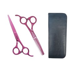 모모 컬러 강아지 미용 가위 세트 일자 숱 틴닝가위, 블루, 1개