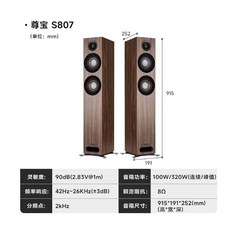 尊寶 S807 落地式喇叭 90dB 靈敏度 42Hz-26KHz 響應 100W/320W 功率, 1套