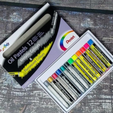 오일파스텔 펜텔 Oil Pastel 형광+메탈릭컬러 12색세트, 본상품