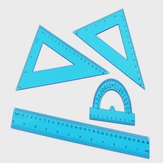 히히힛 삼각자 일자자 반원자 세트 4P 제도용품