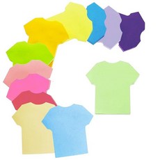 스티커 노트 600장 7.9 x 7.9cm(2.76 x 2.76인치) 미적 학교 사무용품 성경 저널 용품 12가지 밝은 색상 옷 모양, 옷+600장+7cm x 7cm