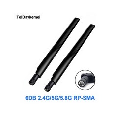 와이파이 안테나 2.4 GHz5.8 GHz 듀얼 밴드 6DBi RP-SMA 커넥터 미니 PCI 카드 카메라용 USB 어댑터 무선 네트워크 라우터, 2PCS, 2개