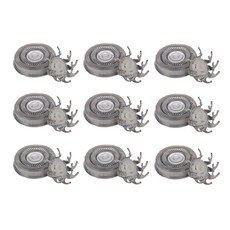 9pcs 전기 면도기 교체 블레이드 스페어 블레이드 코 트리머 사원 트리머 전기 면도 기계 면도기, 은, 은