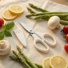 미니 휴대용 식가위 작은 가위 안전캡 여행용 외출용 주방가위, 1개, 화이트크림