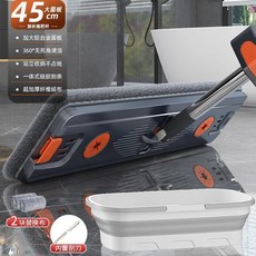 免手洗平板拖把 50cm大面積 加厚拖布 懶人神器, 1個, 高顔值新款拖把桶一個