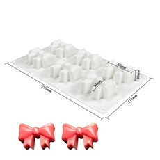 실리콘 샌드 무스 틀 베이킹 몰드 오목컵, 1개, 6구 리본 몰드 mcm 128g 334