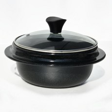 김수미 IH 포세린 가마솥 인덕션 뚝배기 냄비, 1개, 블랙, 19cm