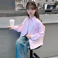 賣場優選新款可愛童裝女童襯衫女童超好看襯衫春秋2025新款兒童條紋寬鬆長袖襯衣秋季女孩上衣