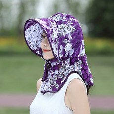 원샤인 햇빛가리개 농사 모자 꽃무늬